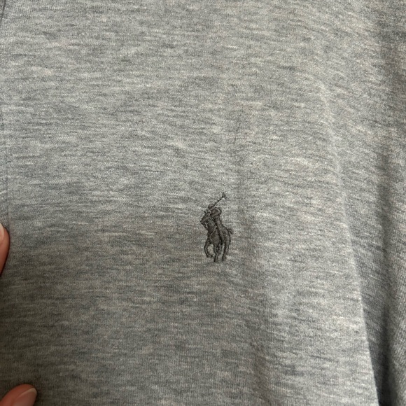Polo by Ralph Lauren Men's Soft Touch Light Gray Half-Zip Sweater - Picture 4 of 5